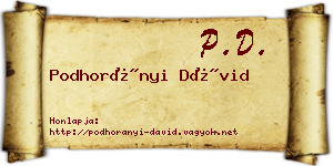 Podhorányi Dávid névjegykártya