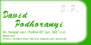 david podhoranyi business card